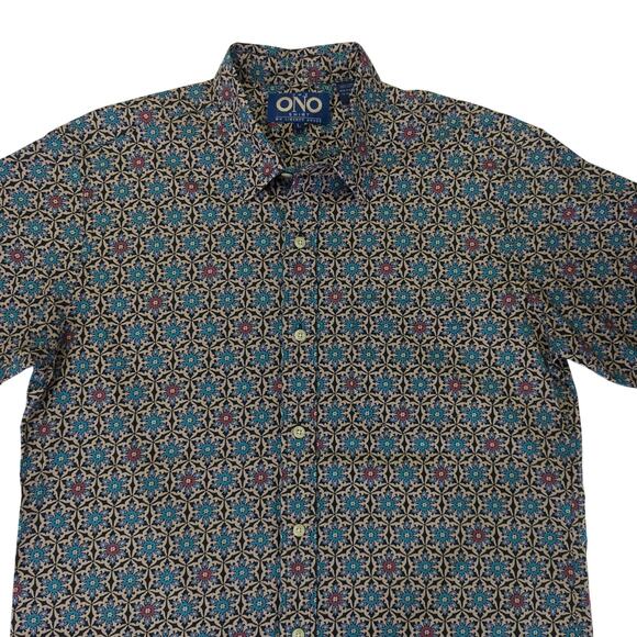 The Ono Shirt by Liberty House Short Sleeve Button-down Shirt Floral Men's Large - Picture 3 of 8